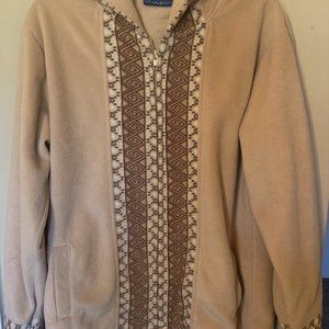 Nick & Sarah Tan Soft Fleece Zip-Up Hoodie, S